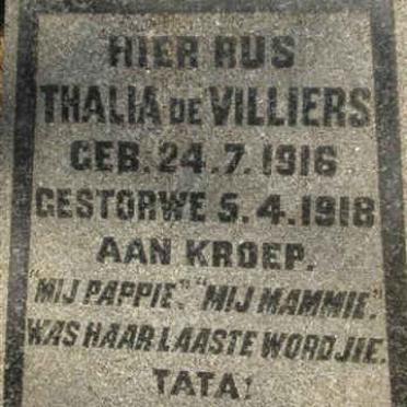 VILLIERS Thalia, de 1916-1918
