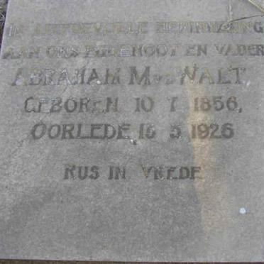 WALT Abraham M., v.d. 1856-1926