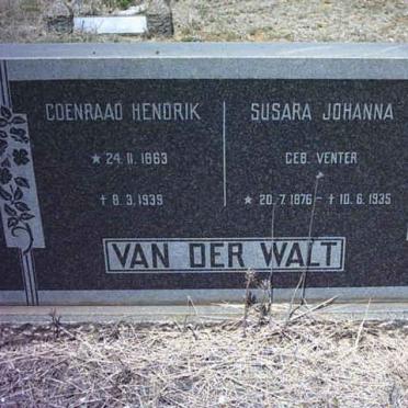 WALT Coenraad Hendrik, van der 1863-1939 &amp; Susara Johanna VENTER 1876-1935