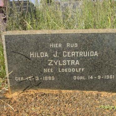 ZYLSTRA Hilda J.Gertruida nee LOEDOLFF 1889-1961