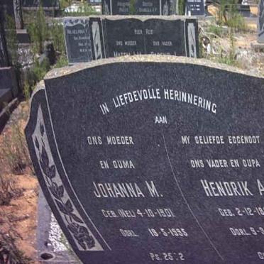 ? Hendrik A. 1897-1965 &amp; Johanna M. NEL 1901-1995