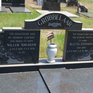 GROBBELAAR Willem Abraham 1906-1978 &amp; Aletta Catharina DRY 1914-2001