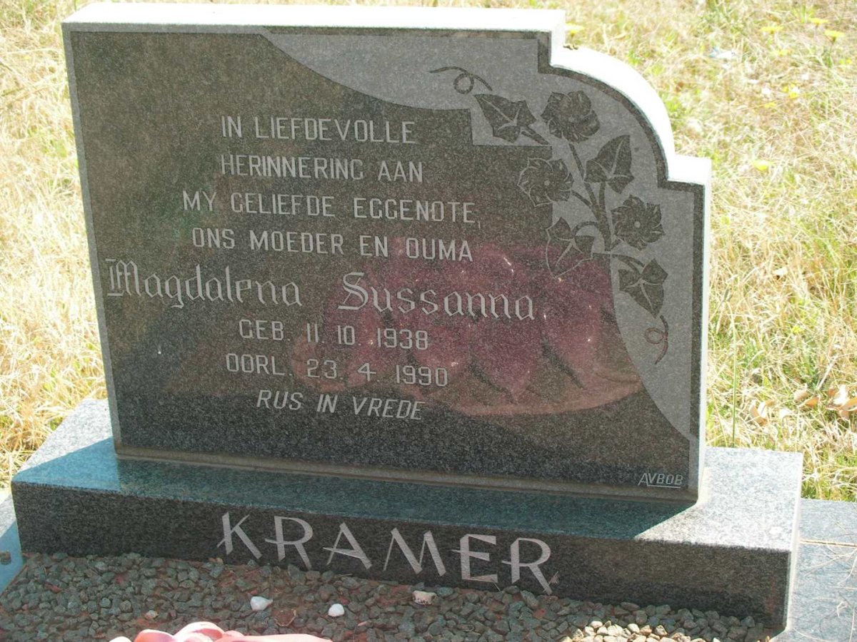 KRAMER Magdalena Sussanna 1938-1990