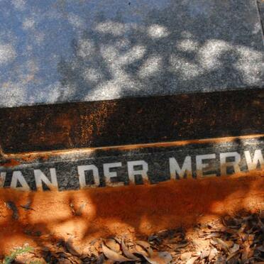 MERWE Jan Albert, van der 1892-1949 &amp; Cornelia 1903-1980