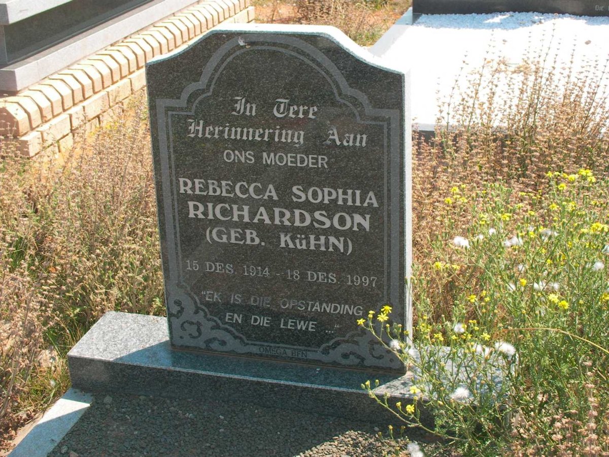 RICHARDSON Rebecca Sophia nee KUHN 1914-1997