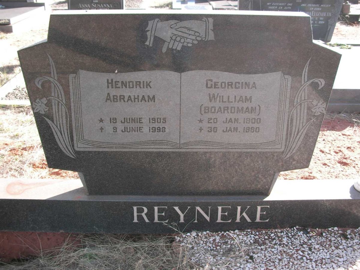 REYNEKE Hendrik Abraham 1905-1998 &amp; Georgina William BOARDMAN 1900-1980