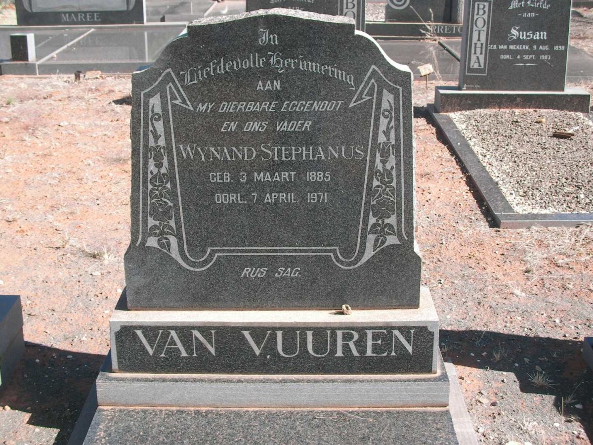 VUUREN Wynand Stephanus, van 1885-1971