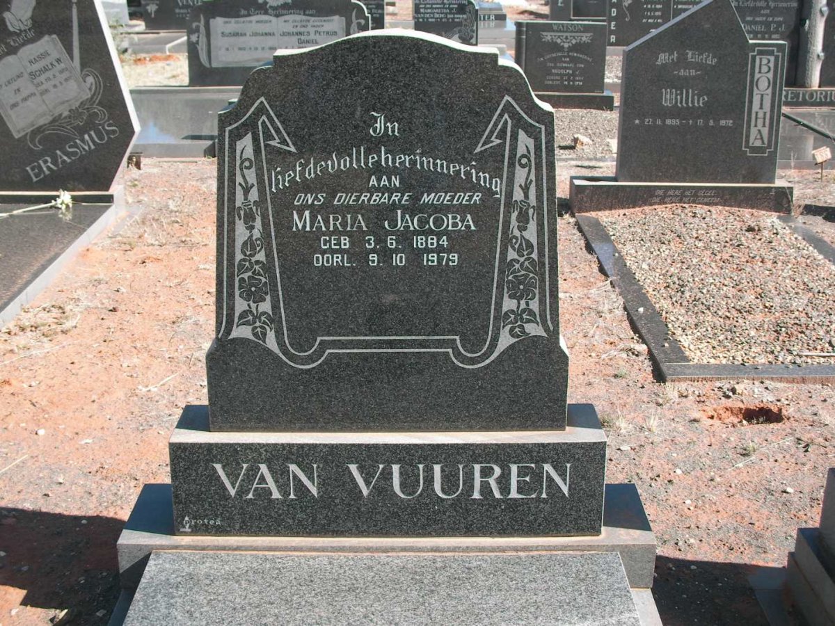 VUUREN Maria Jacoba, van 1884-1979