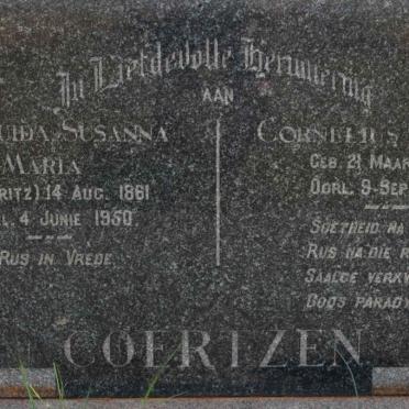 COERTZEN Cornelius Rudolf 1868-1842 &amp; Gertruida Susanna Maria BRITZ 1861-1950