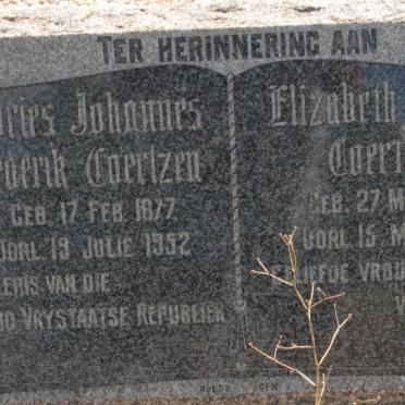 COERTZEN Andries Johannes Frederik 1877-1952 &amp; Elizabeth Helena 1881-1945