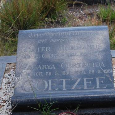 COETZEE Pieter Hermanus 1875-1931 &amp; Zagarya Gertruida DU TOIT 1880-1961
