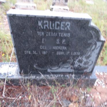 KRUGER E.S.P. nee V. NIEKERK 1901-1970