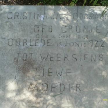 BARNARD Christina Jacoba nee CRONJE 1869-1922