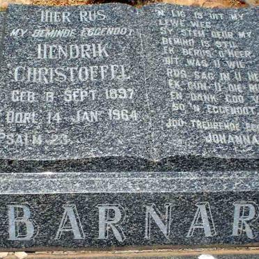 BARNARD Hendrik Christoffel 1897-1964