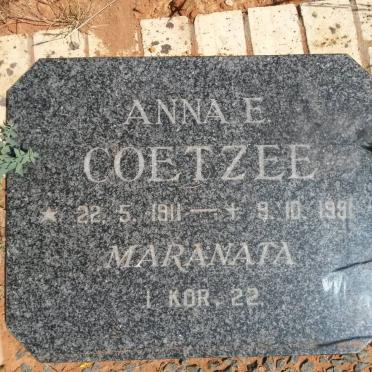 COETZEE Anna E. 1911-1991