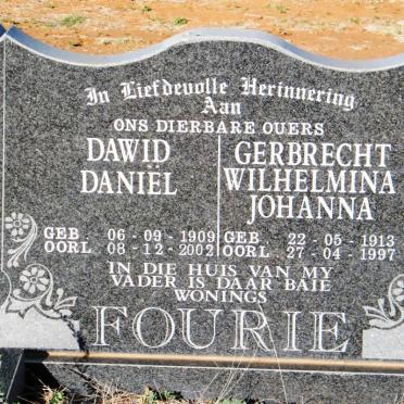 FOURIE David Daniël 1909-2002 &amp; Gerbrecht Wilhelmina Johanna 1913-1997 :: NIEHAUS Joey 1939-2009 