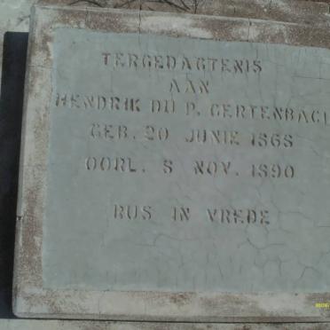 GERTENBACH Hendrik Du P. 1868-1890