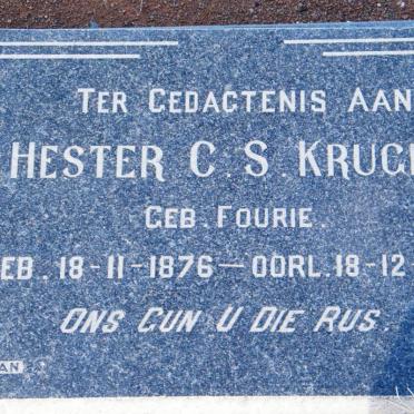 KRUGER Hester C.S. nee FOURIE 1876-1967