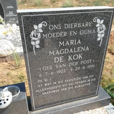 KOK Maria Magdalena, de nee VAN DER POST 1902-1991