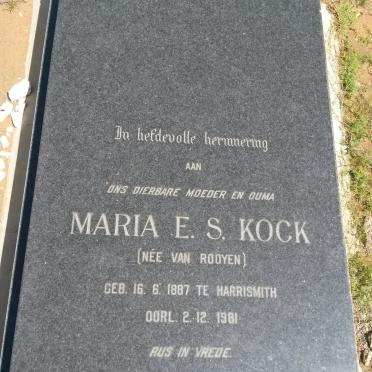 KOCK Maria E.S. nee van ROOYEN 1887-1981