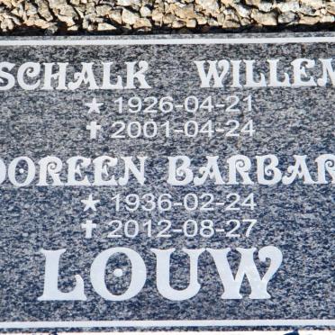 LOUW Schalk Willem 1926-2001 &amp; Doreen Barbara 1936-2012