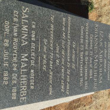 MALHERBE Izak Abraham Johannes 1884-1951 &amp; Salmina VAN ROOYEN 1898-1982