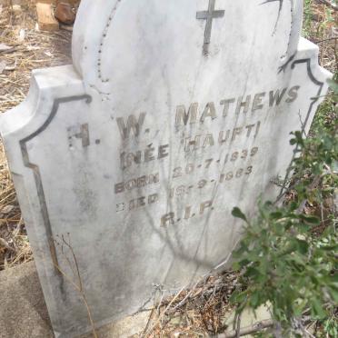 MATHEWS H.W. nee HAUPT 1839-1883