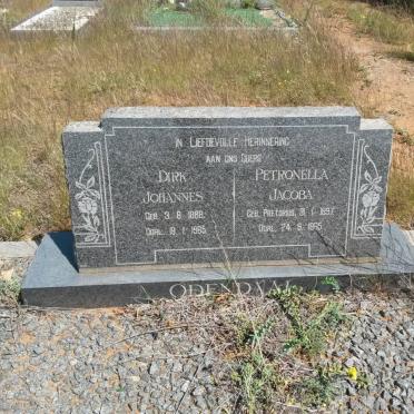 ODENDAAL Dirk Johannes 1888-1965 &amp; Petronella Jacoba PRETORIUS 1897-1965