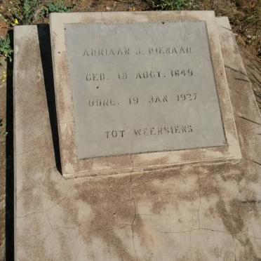 PIENAAR Adriaan J. 1849-1927