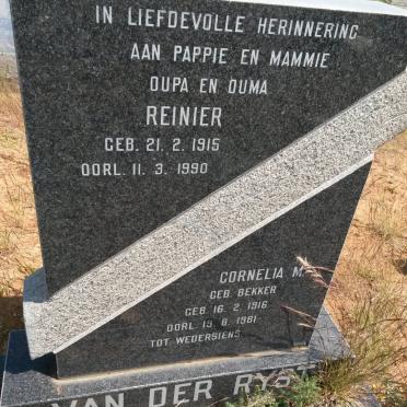 RYST Reinier, van der 1915-1990 &amp; Cornelia M. BEKKER 1916-1981