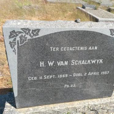 SCHALKWYK H.W., van 1869-1957