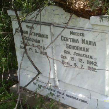 SCHOEMAN Adriaan Stephanis 1840-1930 &amp; Gertina Maria SCHOEMAN 1842-1912