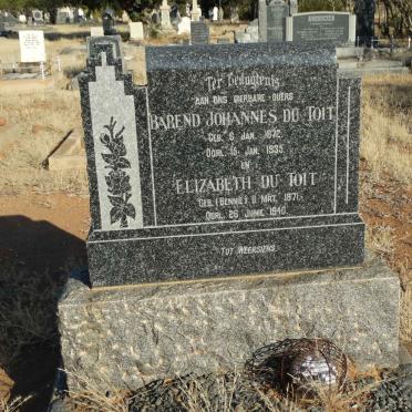 TOIT Barend Johannes, du 1872-1935 &amp; Elizabeth BENNIE 1871-1940