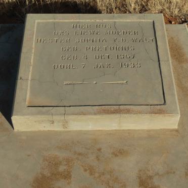 WALT Hester Sophia, v.d. nee PRETORIUS 1867-1938