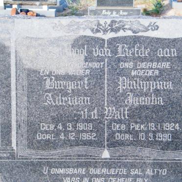 WALT Bergert Adriaan, v.d. 1909-1962 &amp; Philippina Jacoba 1924-1990