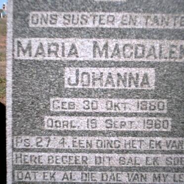 GREYLING Maria Magdalena Johanna 1880-1960