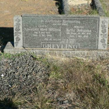 GREYLING Abraham Gert Willem 1873-1946 &amp; Heila Johanna 1878-1938