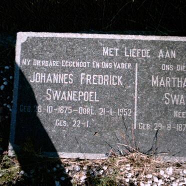 SWANEPOEL Johannes Frederick 1875-1952 &amp; Martha Susanna SCHOLTZ 1875-1965