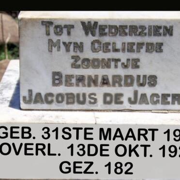 JAGER Bernardus Jacobus, de 1920-1920