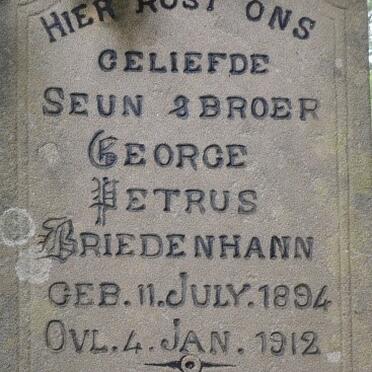 BRIEDENHANN George Petrus 1894-1912