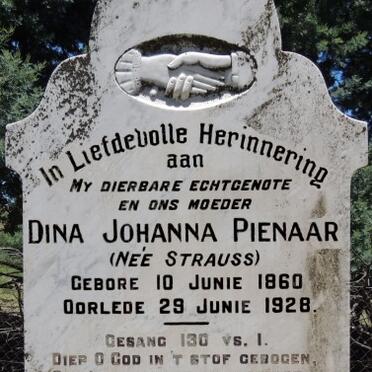 PIENAAR Dina Johanna nee STRAUSS 1860-1928