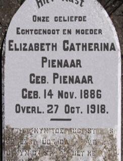 PIENAAR Elizabeth Catherina nee PIENAAR 1886-1918