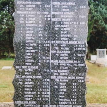 2. Memorial in remembrance of the British soldiers buried at Reitz