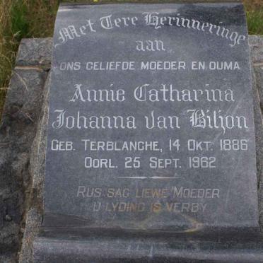 BILJON Annie Catharina Johanna, van nee TERBLANCHE 1886-1962