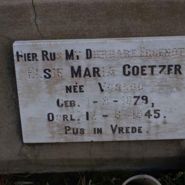 COETZER Elsie Maria nee VOSLOO 1879-1945