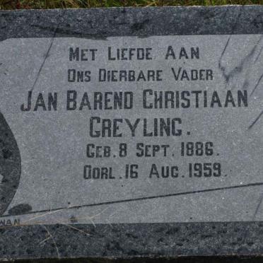 GREYLING Jan Barend Christiaan 1886-1959