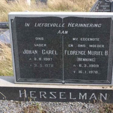 HERSELMAN Johan Carel 1907-1978 &amp; Florence Muriel B. HENNING 1909-1976