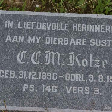 KOTZE C.C.M. 1896-1962
