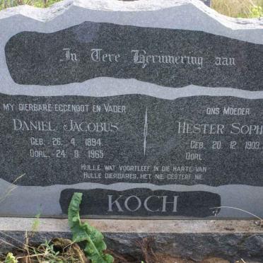 KOCH Daniel Jacobus 1894-1965 &amp; Hester Sophia 1903-