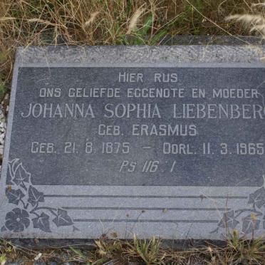 LIEBENBERG Johanna Sophia nee ERASMUS 1875-1965